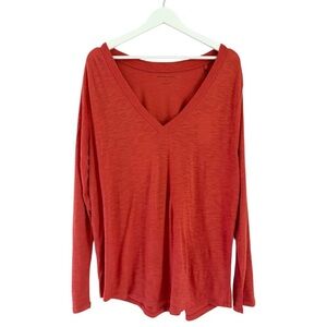 NWT Universal Standard Women’s V Neck‎ Long Sleeve Shirt T Shirt Orange 18-20